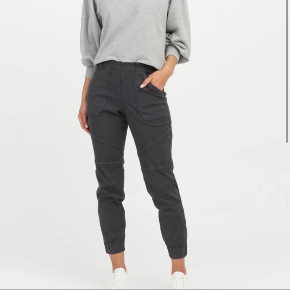Spanx Pants Stretch Twill Cargo Jogger Large NWT